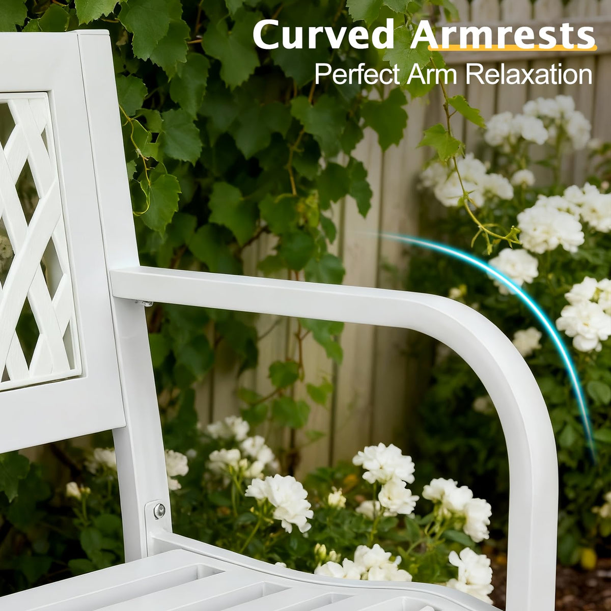 White 2-Person Outdoor Bench K970