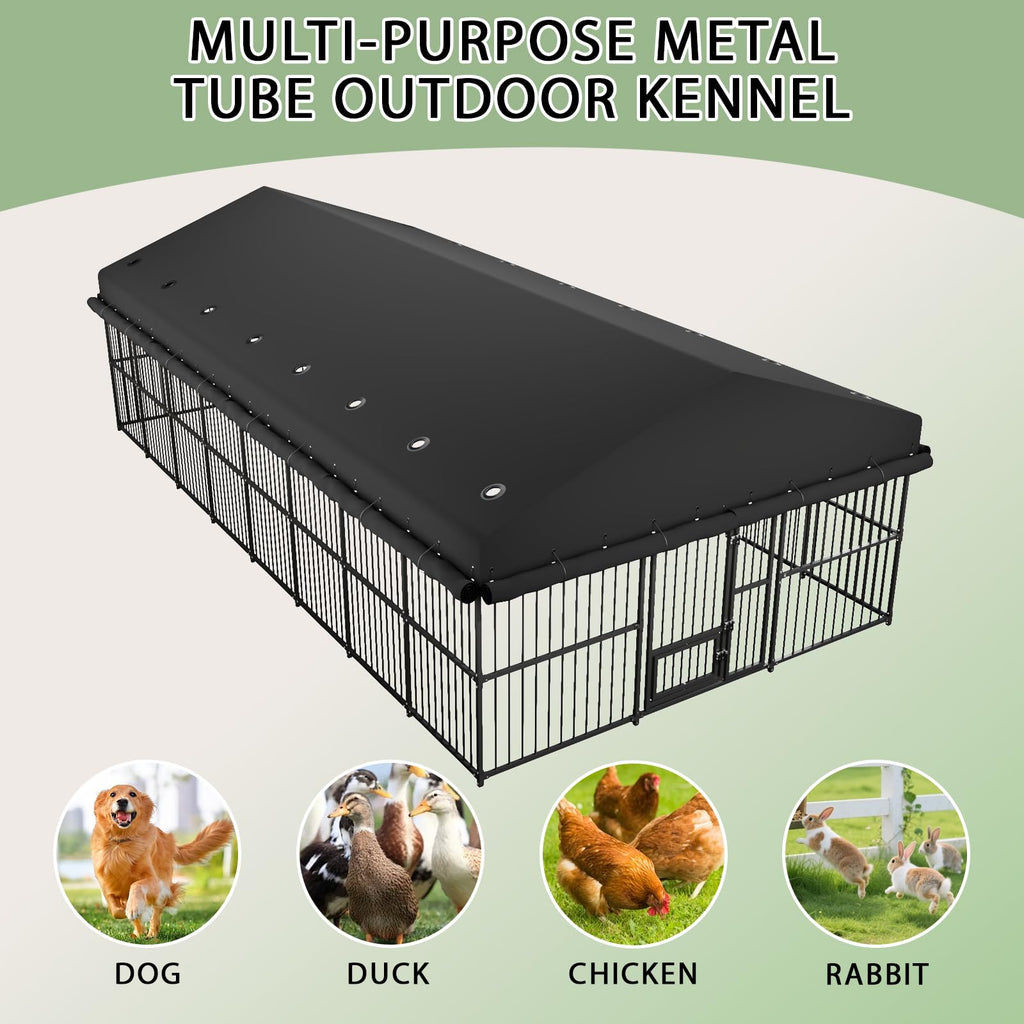 10x20x6 FT Heavy-Duty Metal Dog Kennel B145604