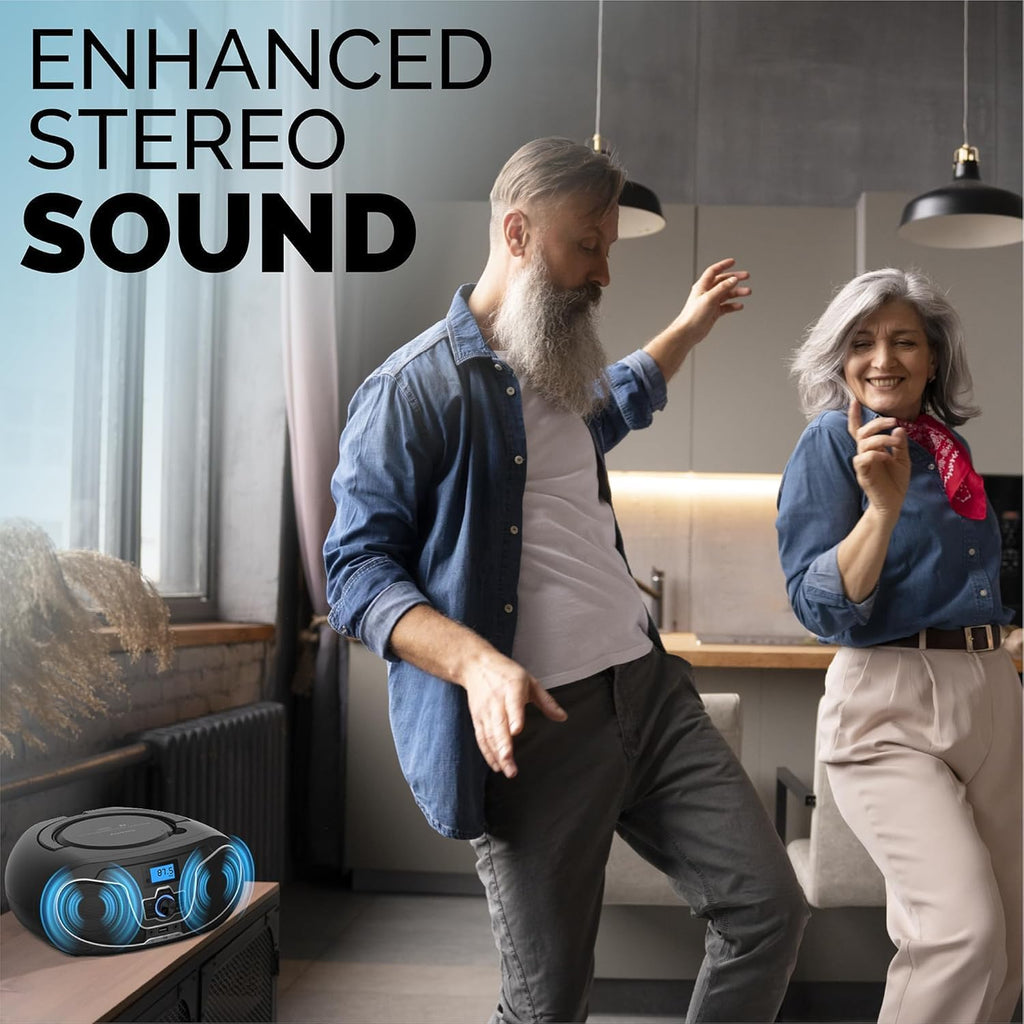 Portable Bluetooth CD Player Boombox with FM Radio H429