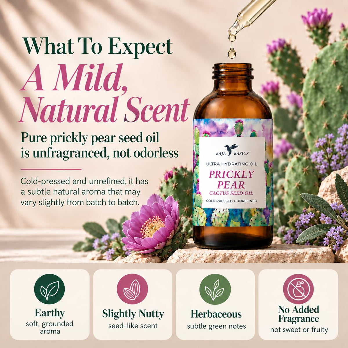 Organic Cold-Pressed Prickly Pear Seed Oil 1 oz L5475