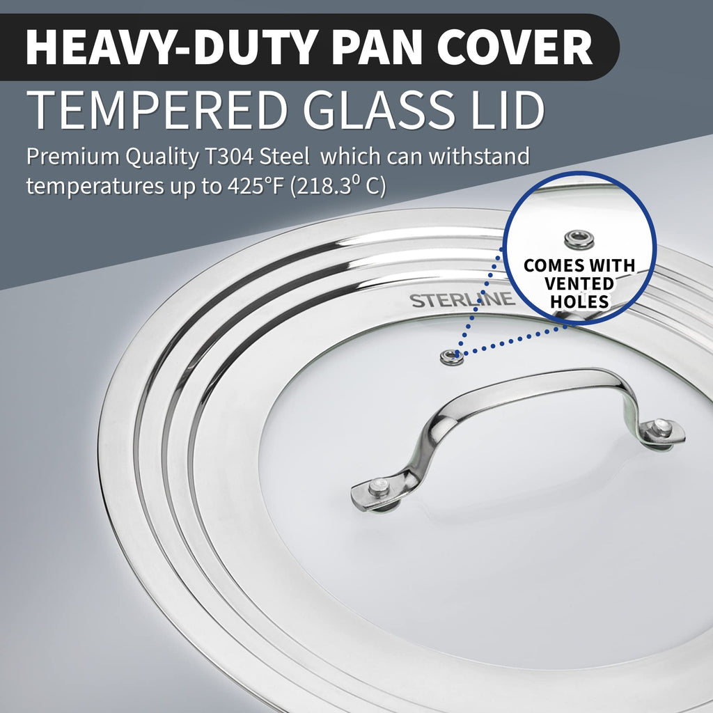 Tempered Glass Universal Lid with Steam Vent L251123