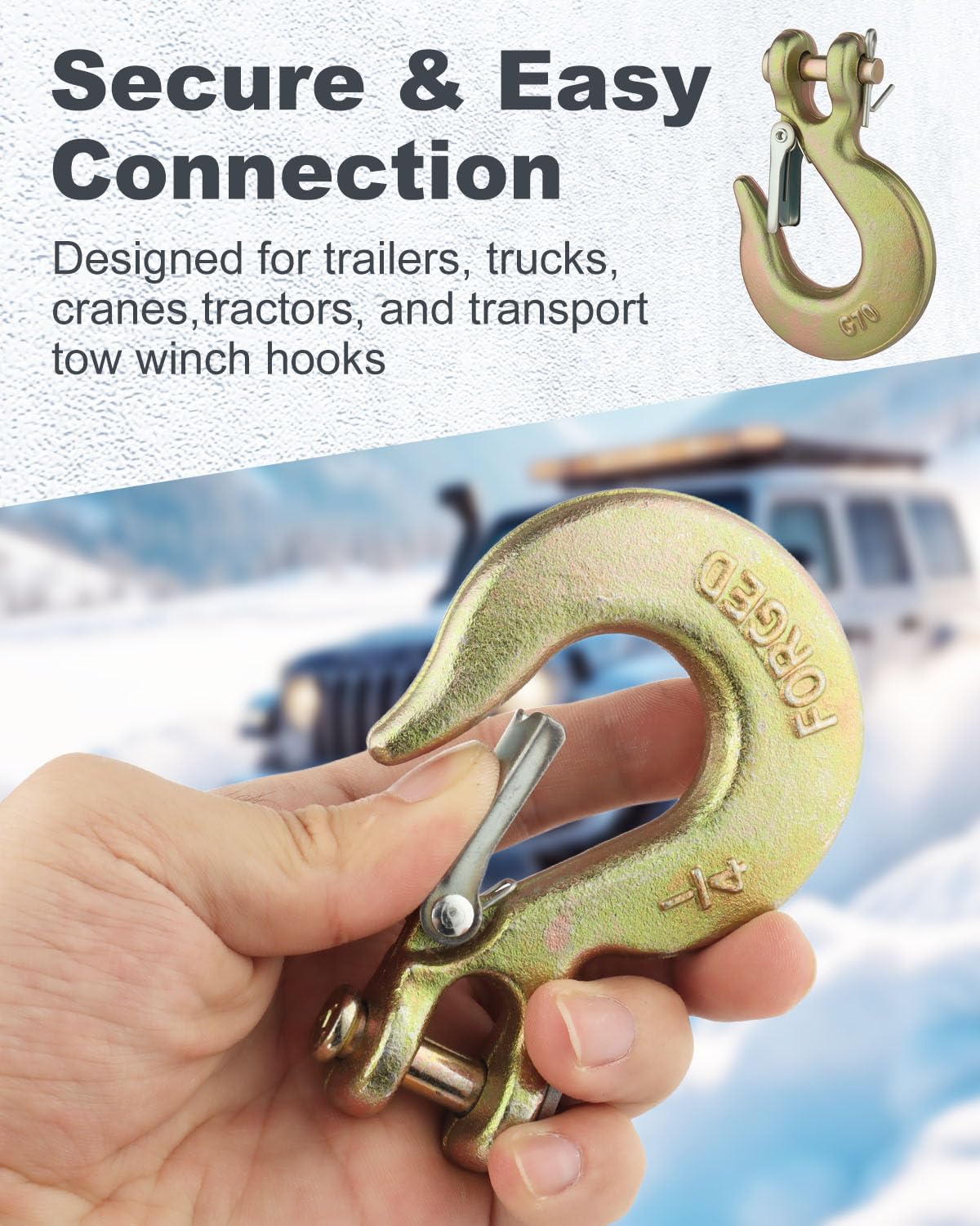 3/8" Clevis Slip Hook with Safety Latch Grade 70 H543