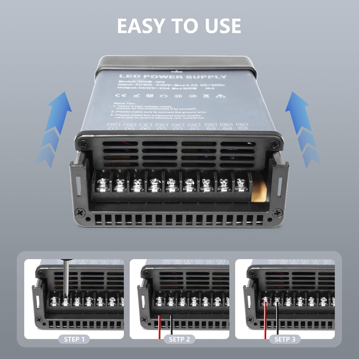 12V 200W Rainproof IP44 LED Power Supply L137