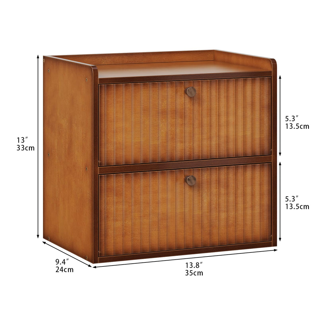 Rustic Bamboo Bread Box Double Layer Large Capacity C35851