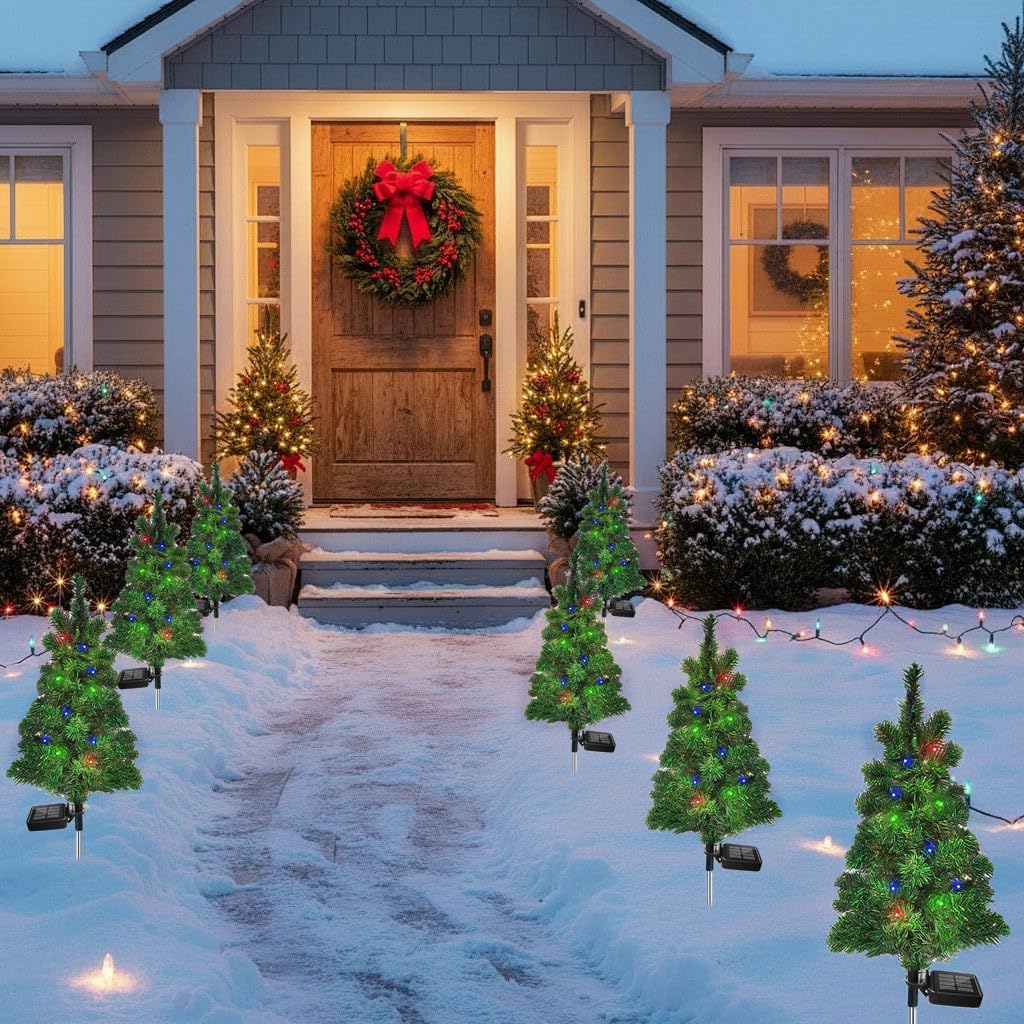 Solar Christmas Tree Garden Stake Lights Outdoor Waterproof Y3038