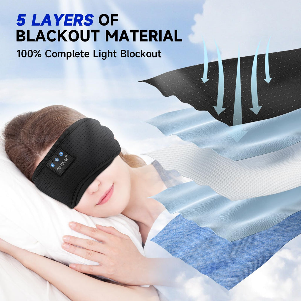 Cotton Sleep Mask Headphones Bluetooth Wireless with Microphone Y466