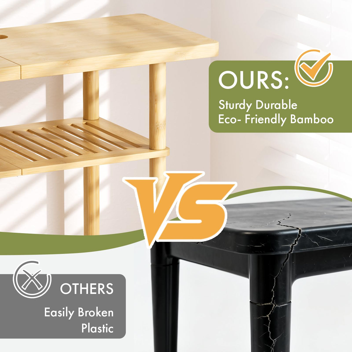Bamboo 3-Tier TV Stand for up to 32 Inch H867