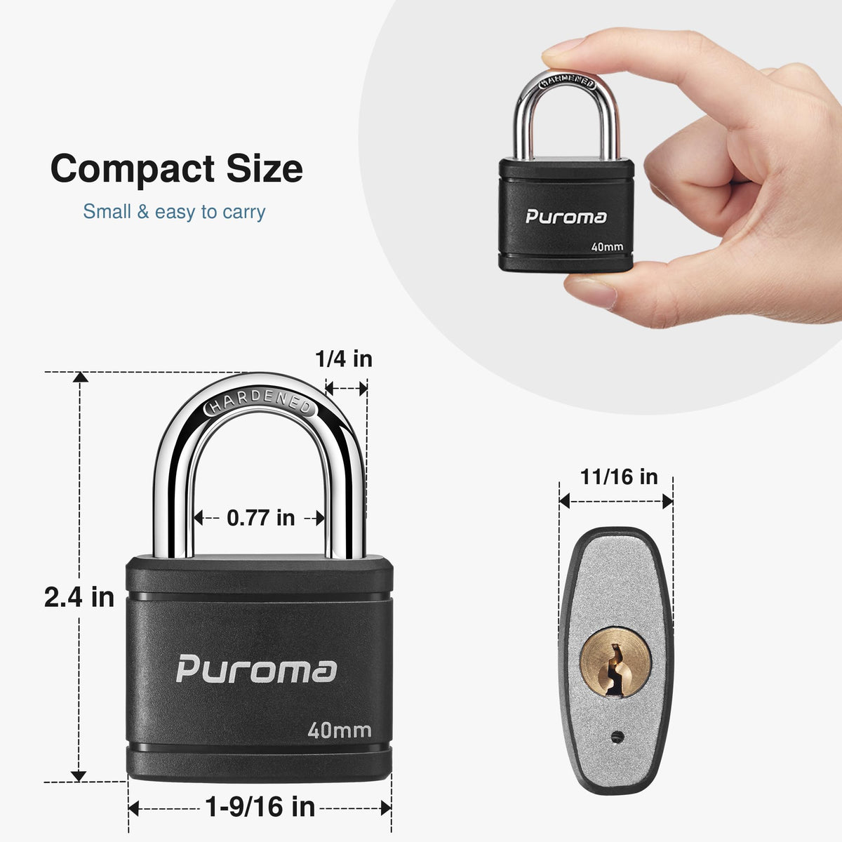 Black Keyed Padlock M4503