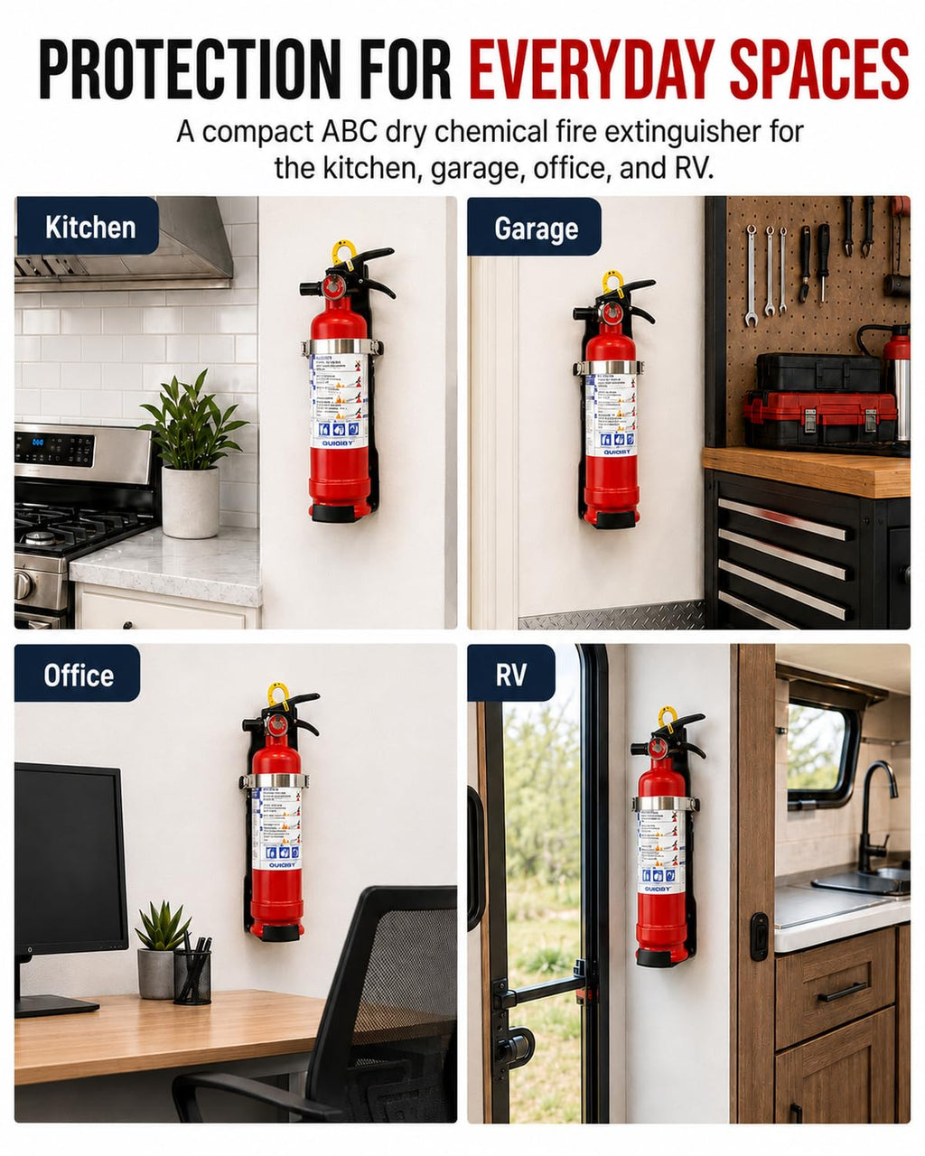 2.5 lb ABC Dry Chemical Fire Extinguisher with Wall Mount D76066