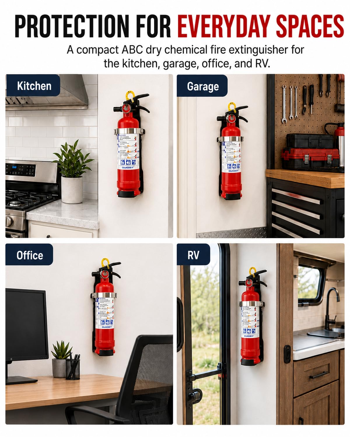 2.5 lb ABC Dry Chemical Fire Extinguisher with Wall Mount D76066