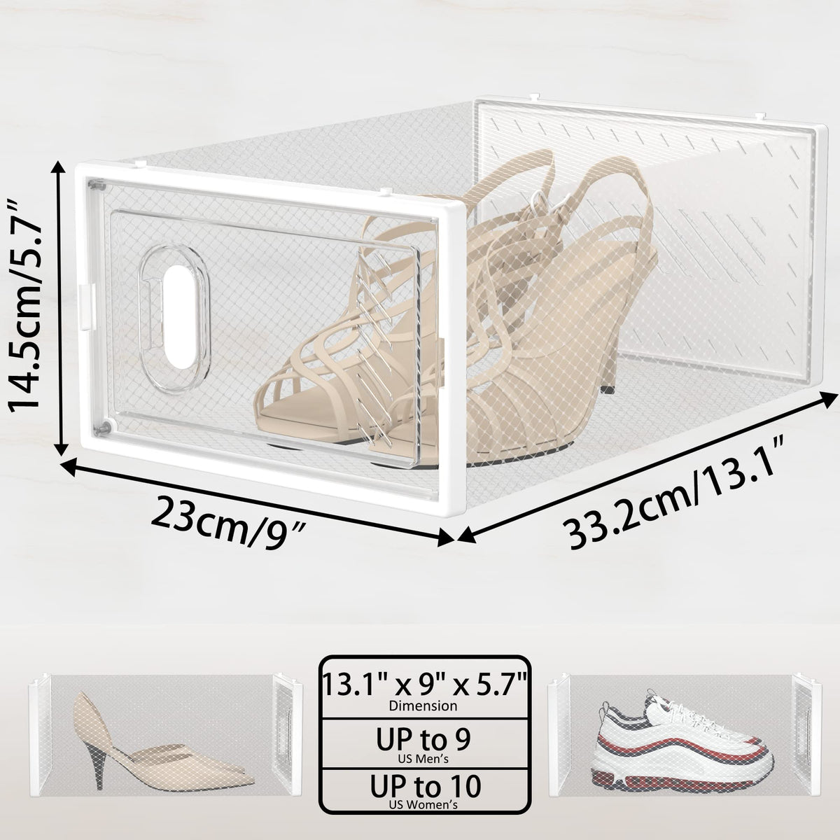 Clear Stackable Shoe Storage Boxes K825