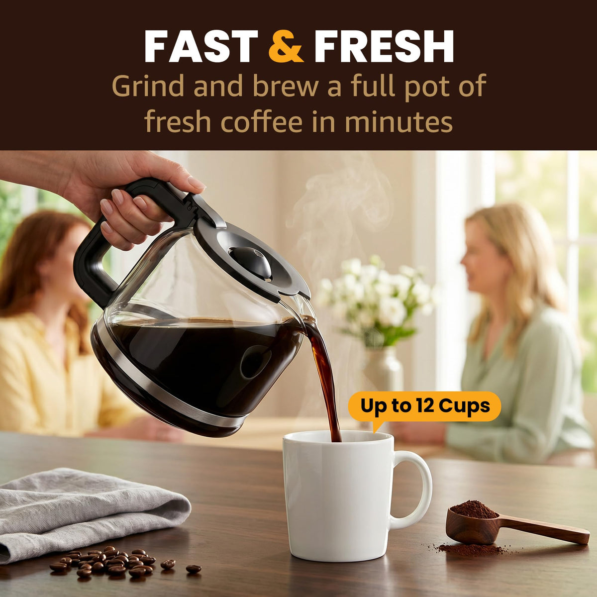 12-Cup Coffee Maker with Built-In Grinder G19268