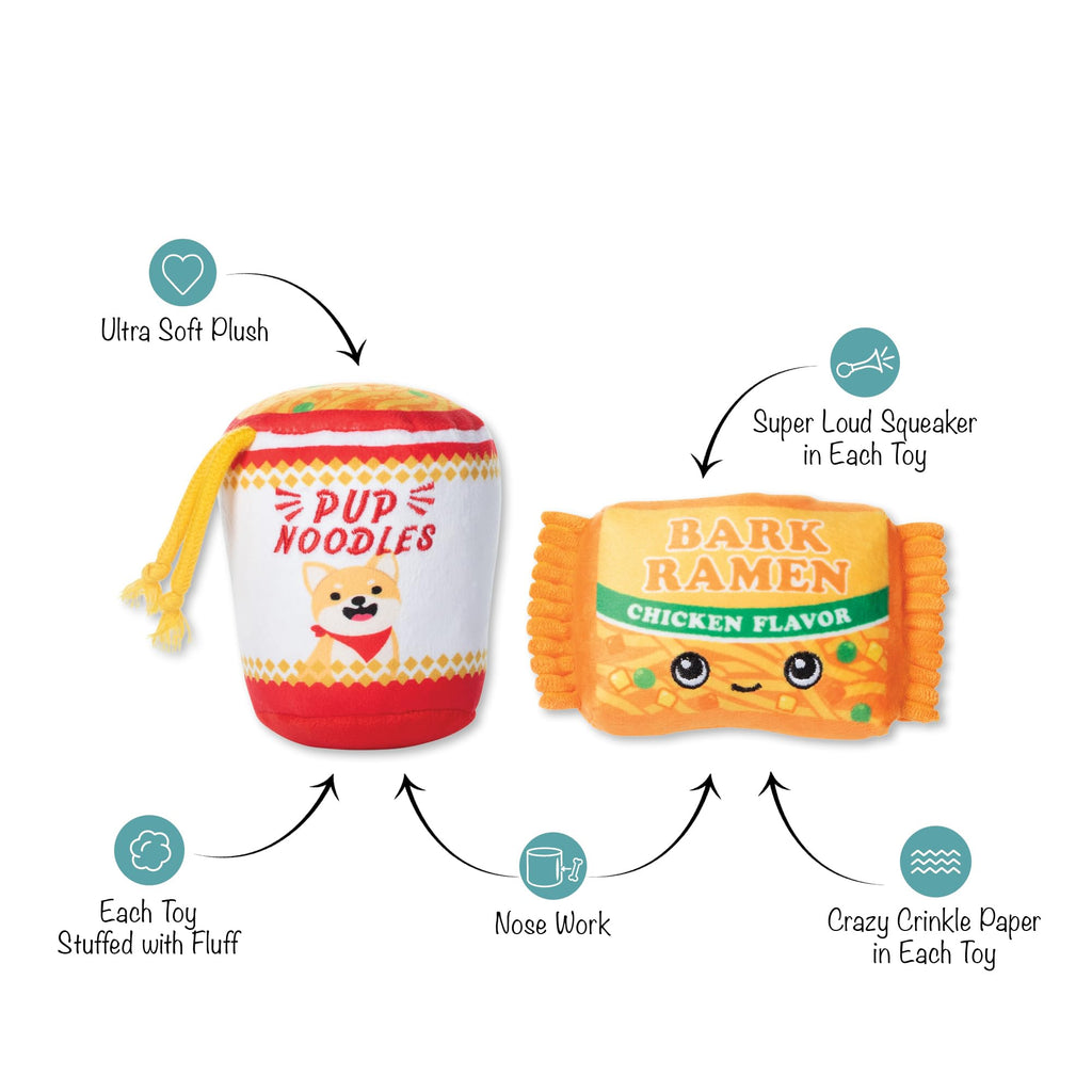 Plush Dog Toy Set with Treat Pockets, 2 Piece Set W281668