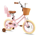 Kids Bike with Training Wheels, Basket and Streamers Q122365