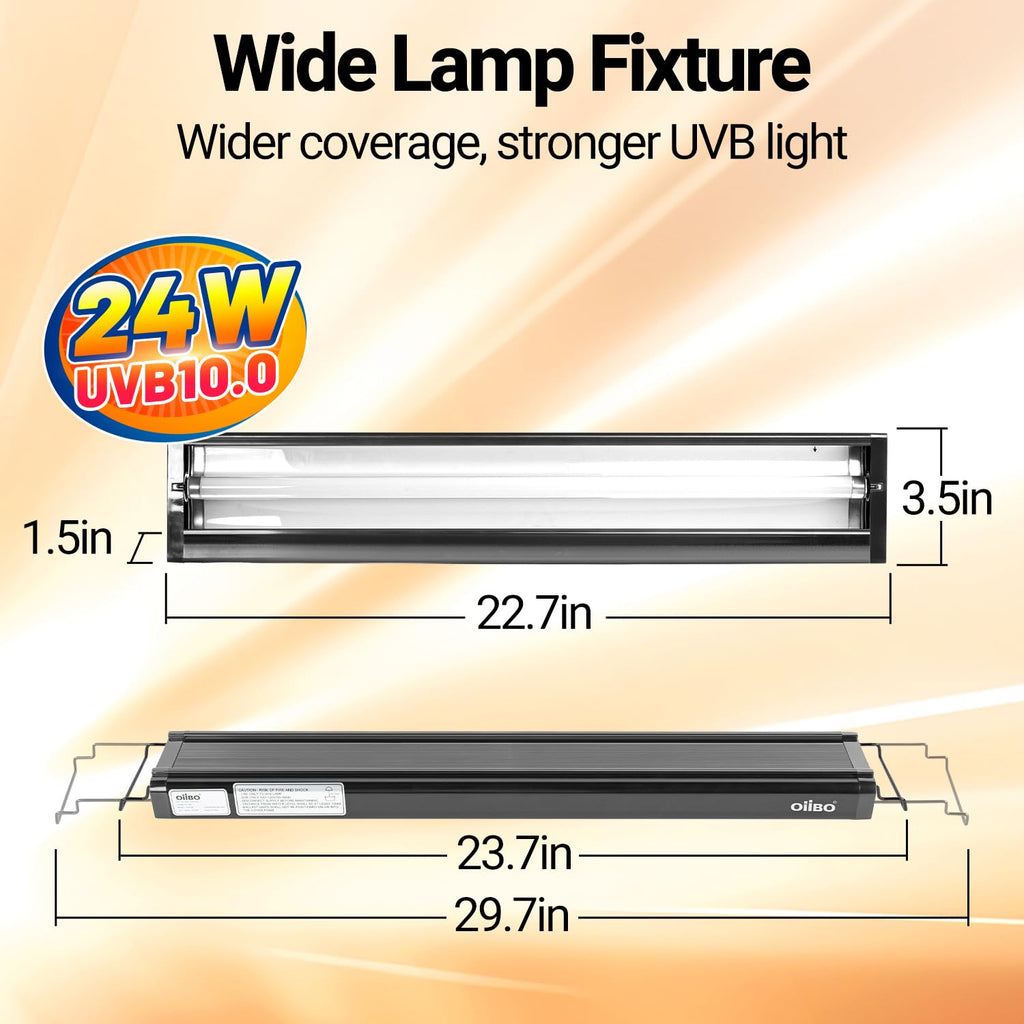 24W UVB 10.0 Reptile Light Fixture Combo Kit Q7604