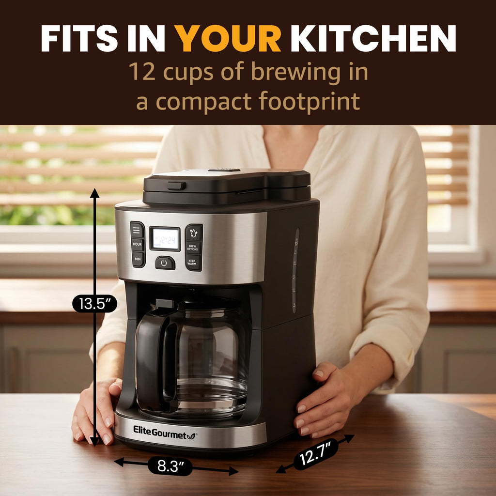 12-Cup Coffee Maker with Built-In Grinder G19268