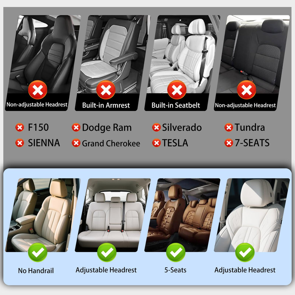 Black Leather 5-Seats Car Seat Covers Q965