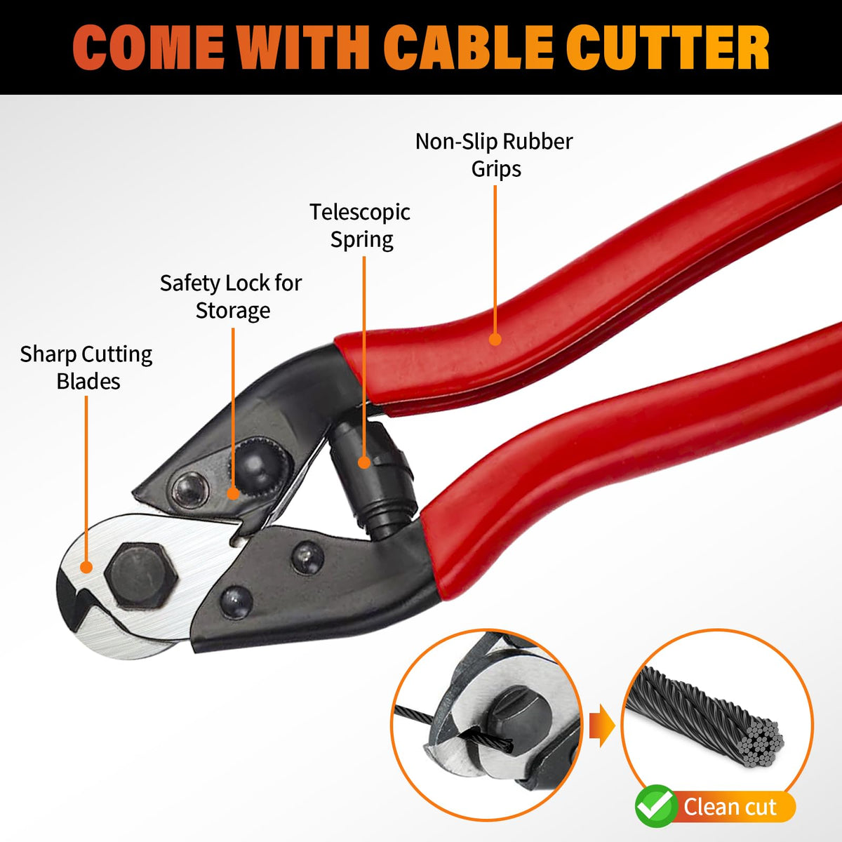 Black 1000FT 1/8" T316 Stainless Steel Cable Q622