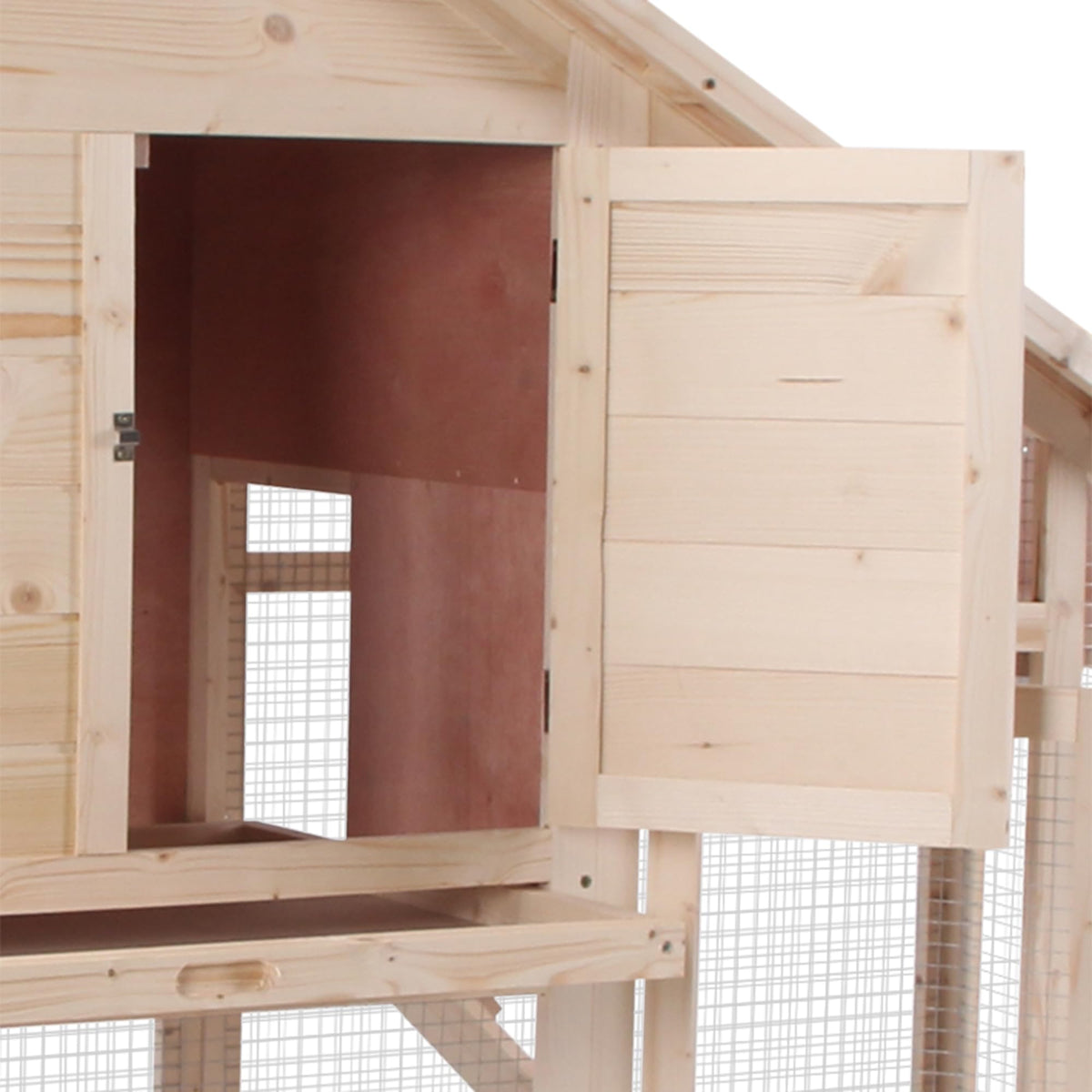 55" 2-Tier Wooden Rabbit Hutch with Ramp V9089