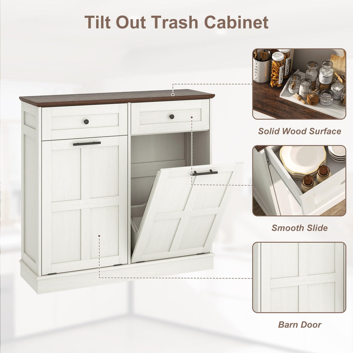 13 Gallon Double Tilt-Out Trash Can Cabinet F6953