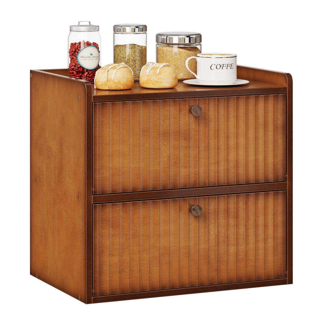 Rustic Bamboo Bread Box Double Layer Large Capacity C35851