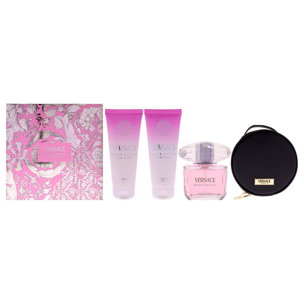 4 Pc Gift Set 3oz EDT Spray, 3.4oz Body Lotion, 3.4oz Shower Gel, Round Make Up Case W299