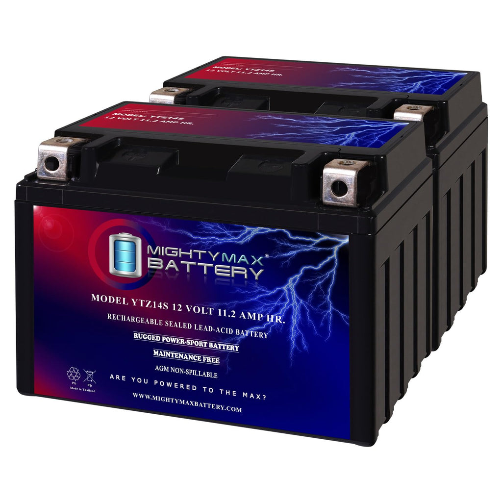 12 Volt 11.2 AH 230 CCA Rechargeable Maintenance Free SLA AGM Motorcycle Battery Pack of 2 K106
