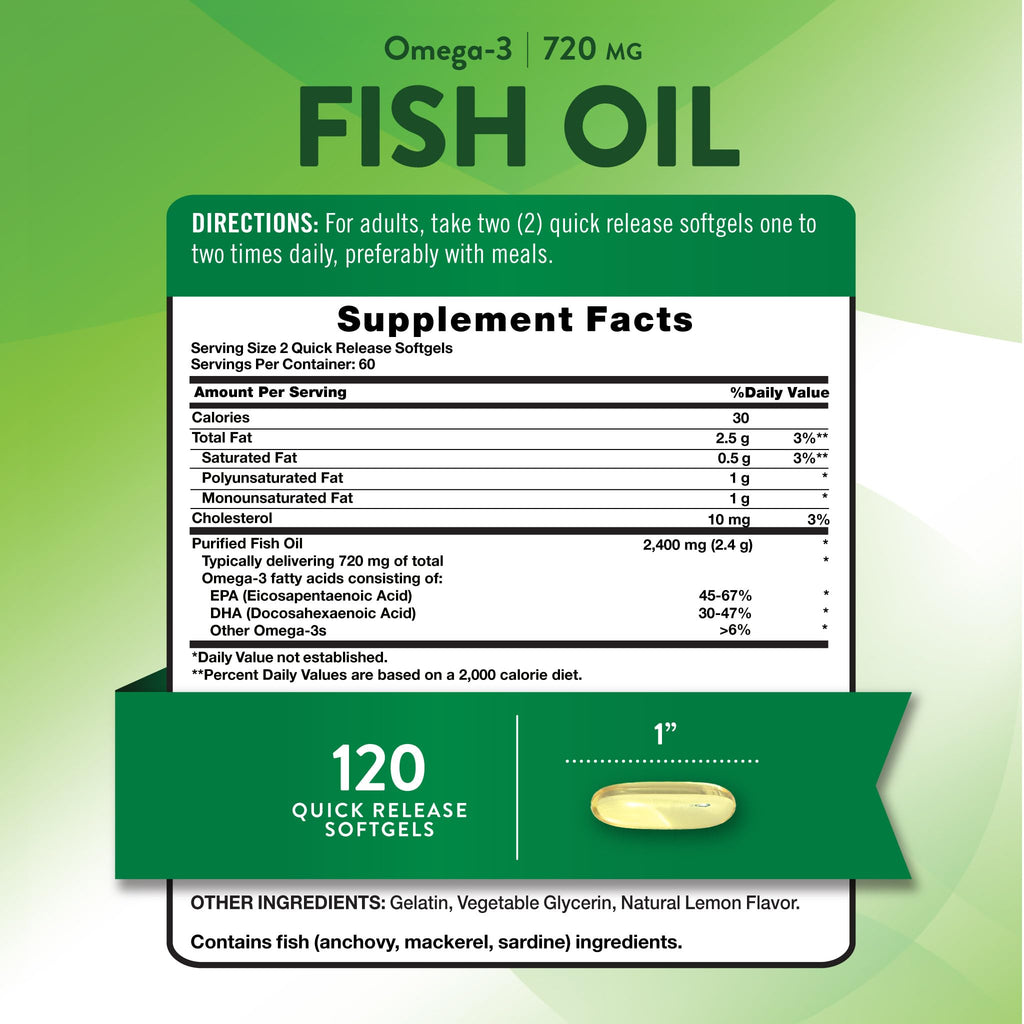 Fish Oil 2400mg 120 Softgels O5919
