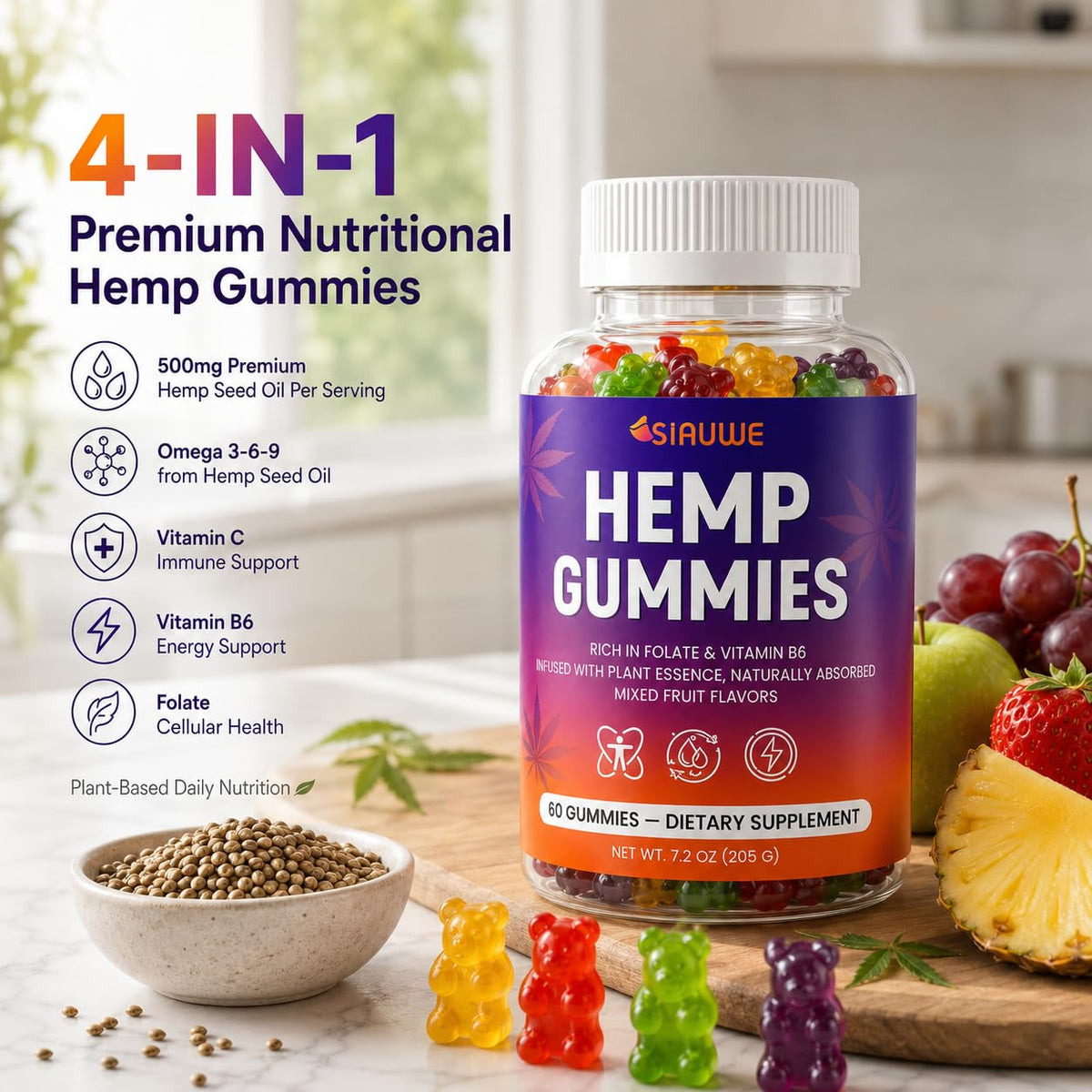 Sugar Free Hemp Gummies 60 Count Q12033