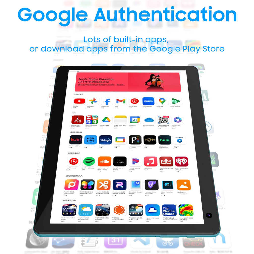10 inch Android 15 Tablet 32GB ROM Quad Core 6000mAh J4884