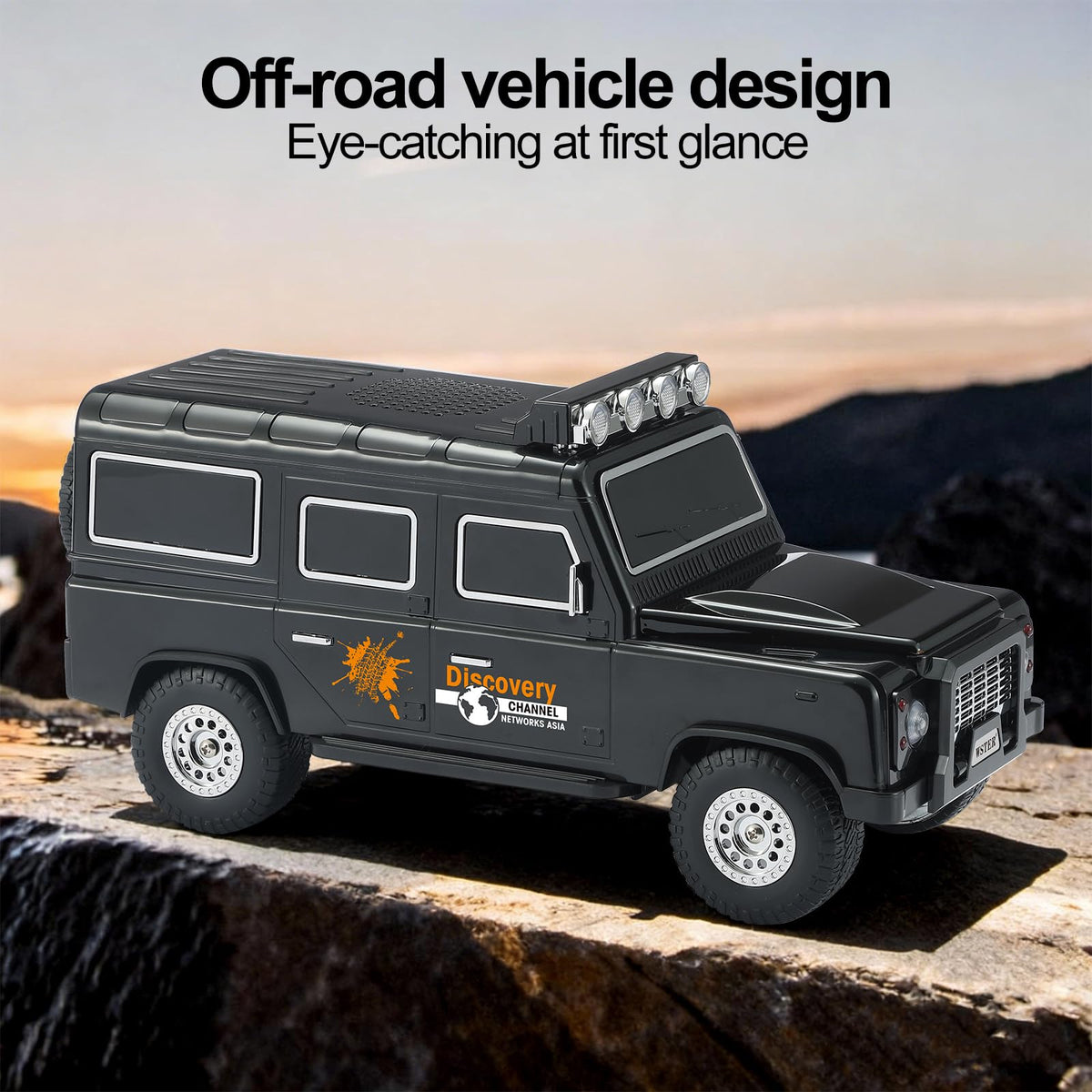 Black Off-Road Bluetooth Speaker with Roof Lights O5303