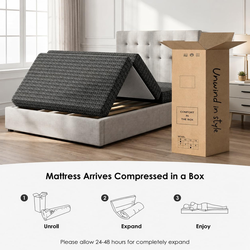 Queen Tri-Fold Memory Foam Mattress S203