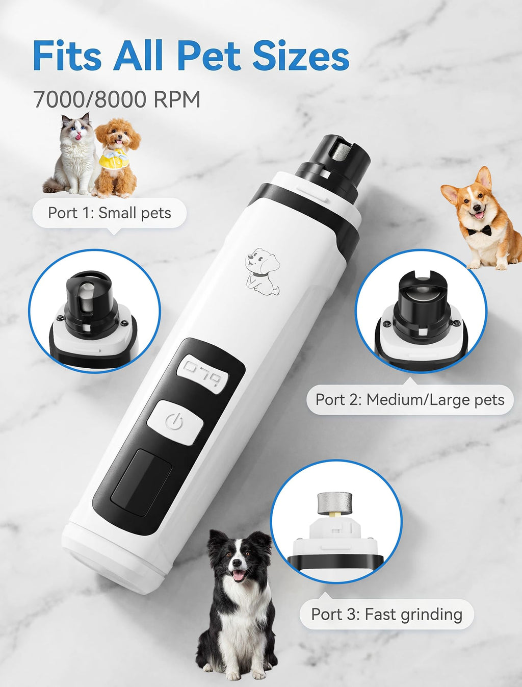 Dog Nail Grinder, 2-Speed with Light G247643