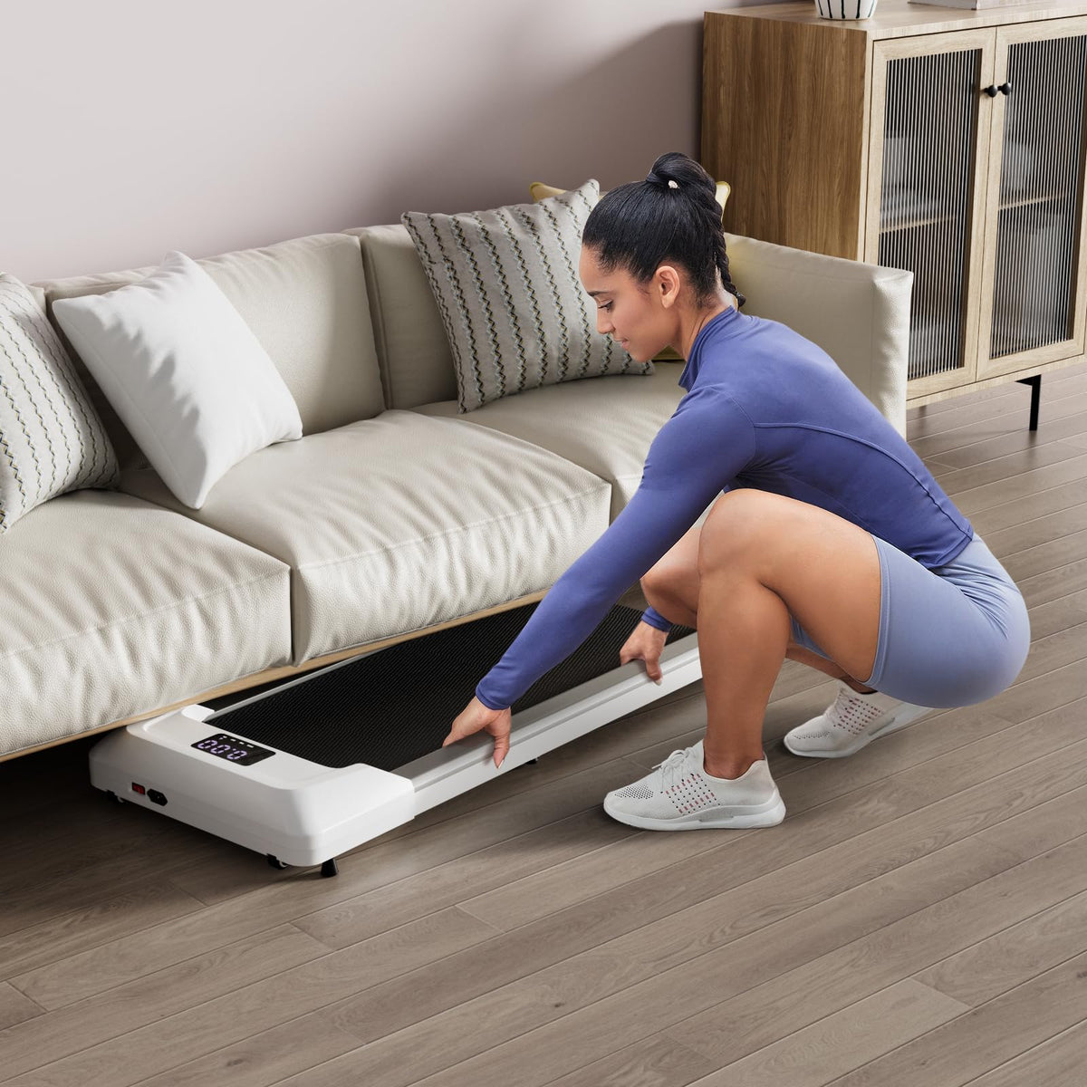 2.25HP Under Desk Treadmill with LED Display and Remote Control M8753
