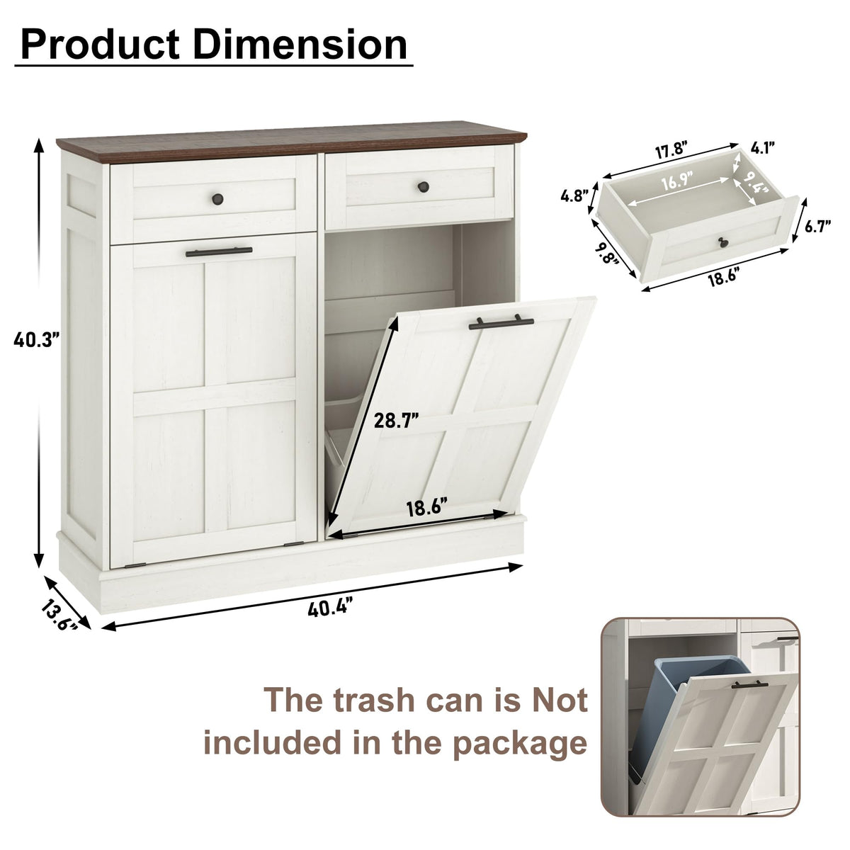 13 Gallon Double Tilt-Out Trash Can Cabinet F6953
