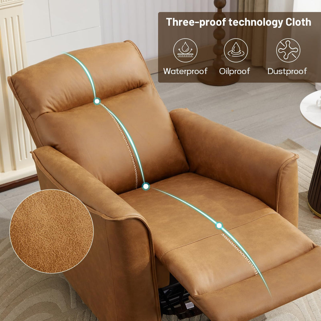 Manual Swivel Rocker Recliner Faux Leather B151124