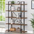Rustic Brown 5 Shelf Wood Bookshelf W8527