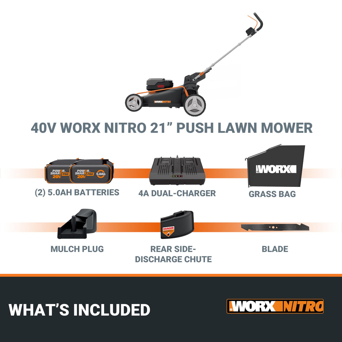 Cordless Lawn Mower, 40V 21" 3-in-1 Grass Mower R249