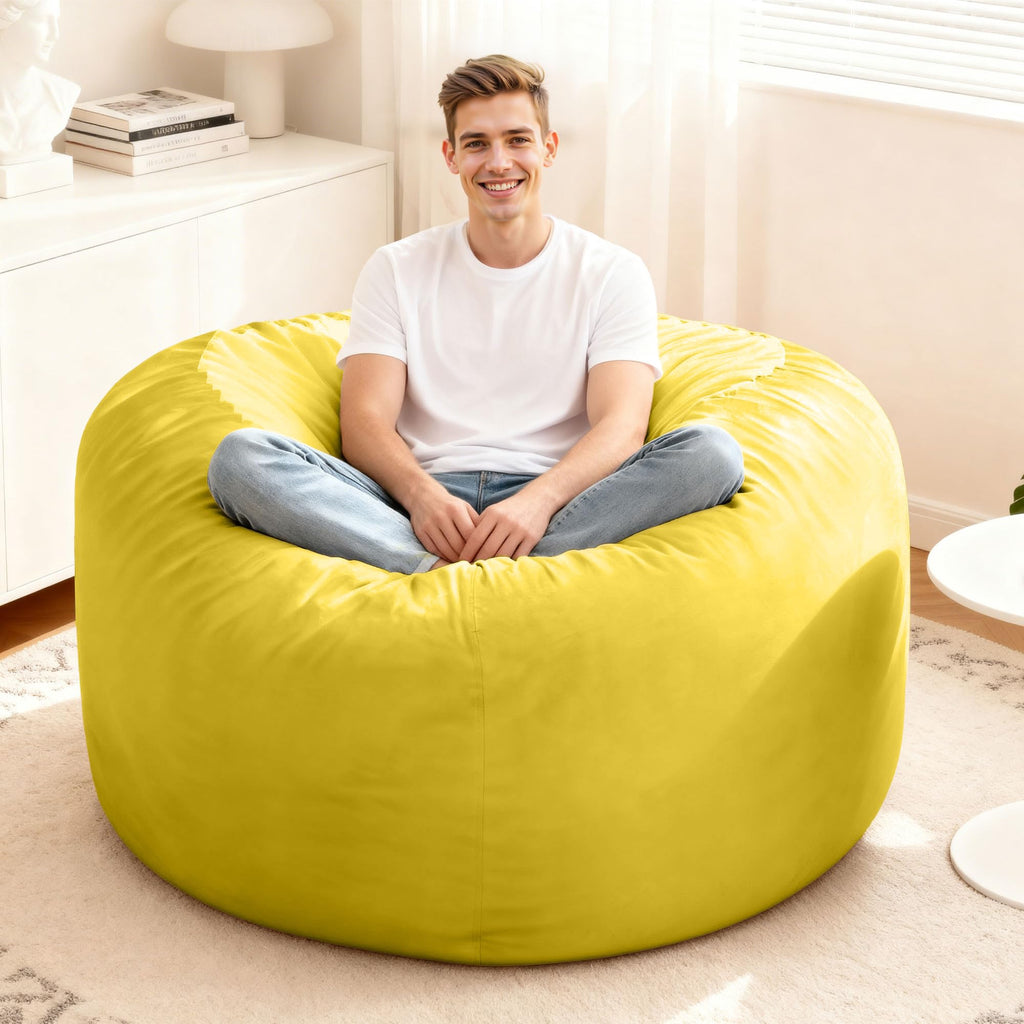 Giant 4' Memory Foam Bean Bag Chair with Microfiber Cover U141308