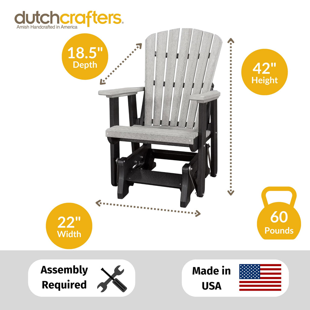 Tudor Brown Cedar Poly Adirondack Glider Outdoor Chair T6235