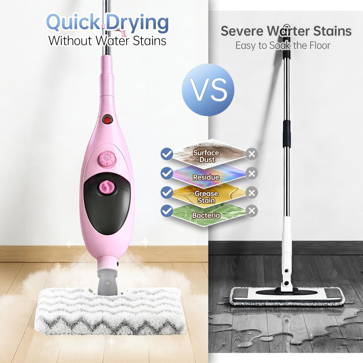 1200W Steam Mop Cleaner with Double-Sided Pads Z3702