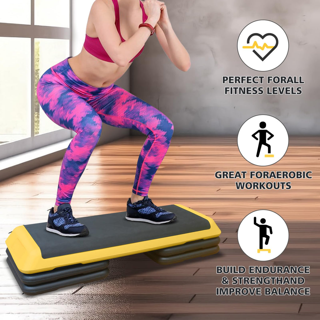 43'' Adjustable Exercise Stepper with 4 Detachable Risers X174881