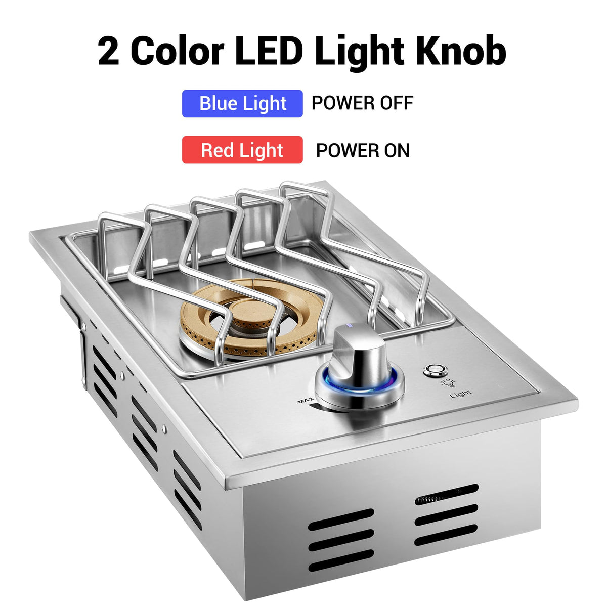 17500BTU Liquid Propane Side Burner 304 Stainless Steel U47580