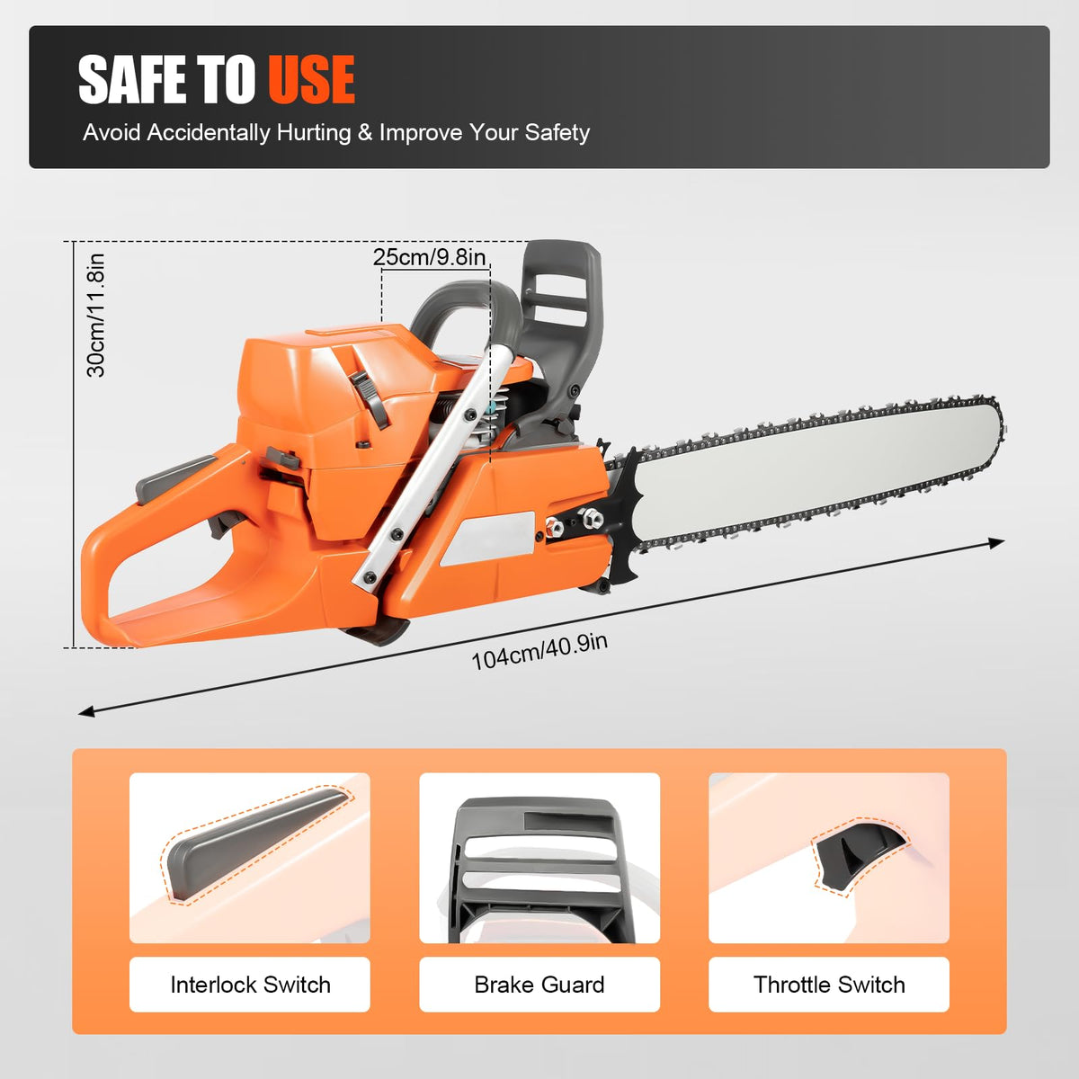 24'' 72CC 2-Stroke Gas Chainsaw O23556
