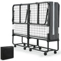 Folding Rollaway Guest Bed with 8 Casters and 6" Memory Foam Mattress Z554