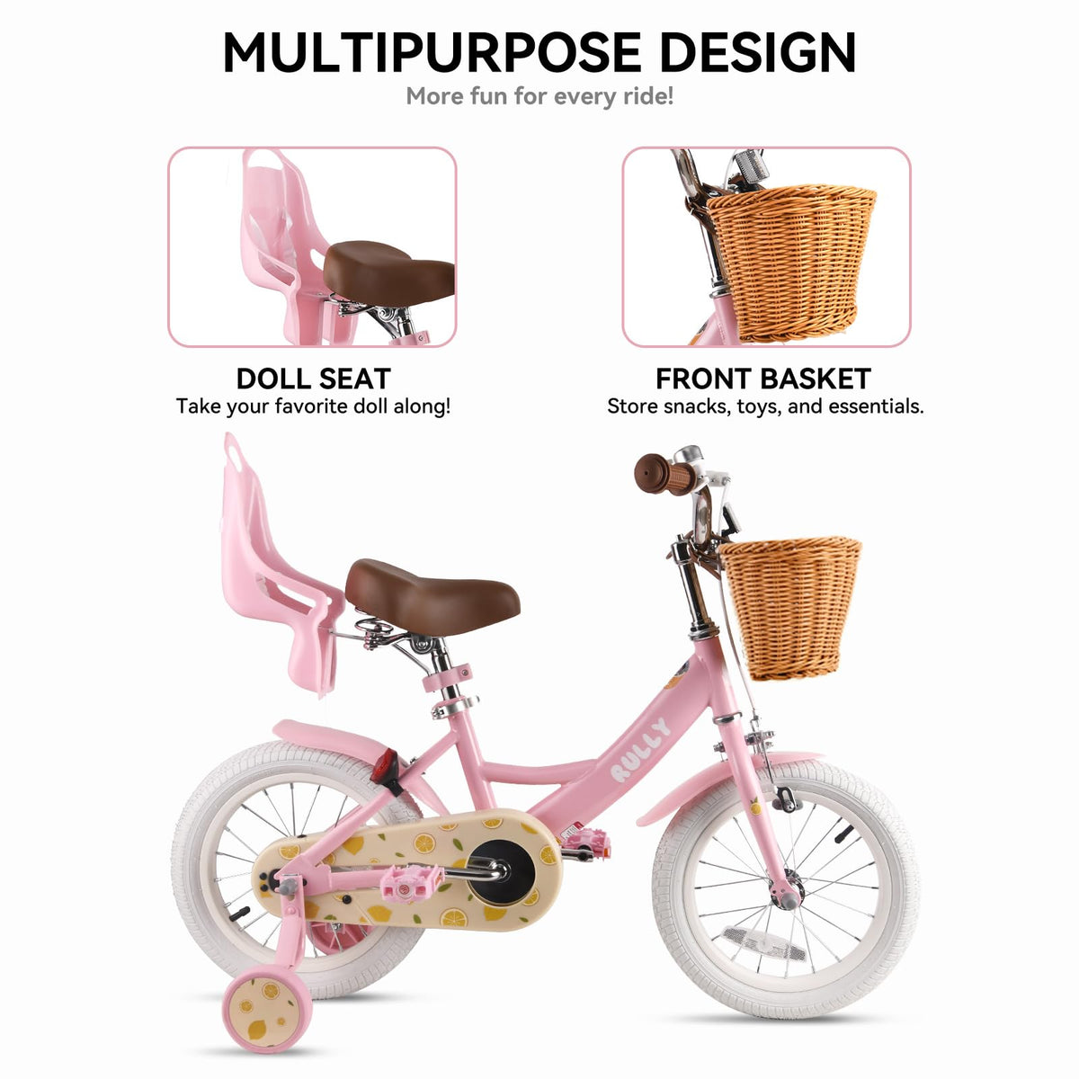 12 14 16 Inch Girls Bike with Training Wheels U33847
