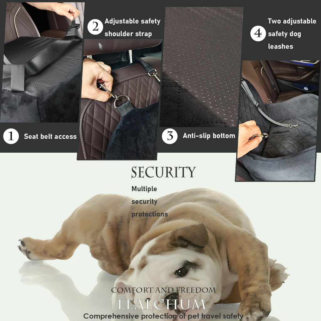Dog Booster Car Seat for Small/Medium Dogs Up to 35lbs, Black, Medium S653