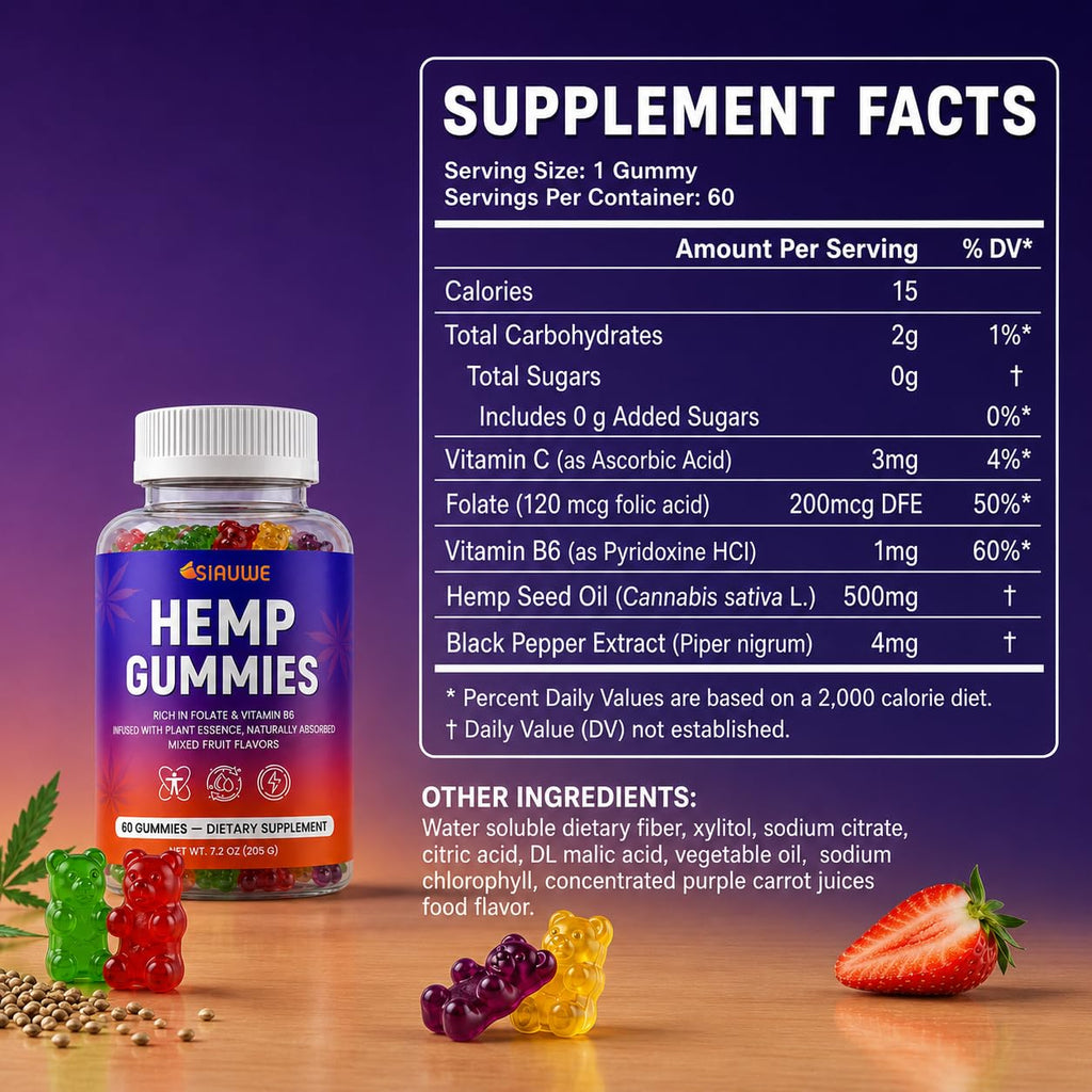 Sugar Free Hemp Gummies 60 Count Q12033