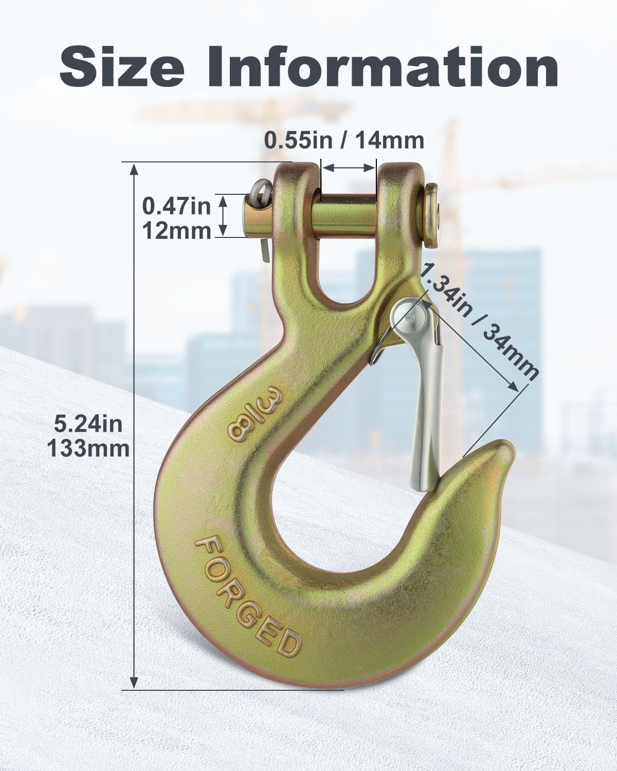3/8" Clevis Slip Hook with Safety Latch Grade 70 H543