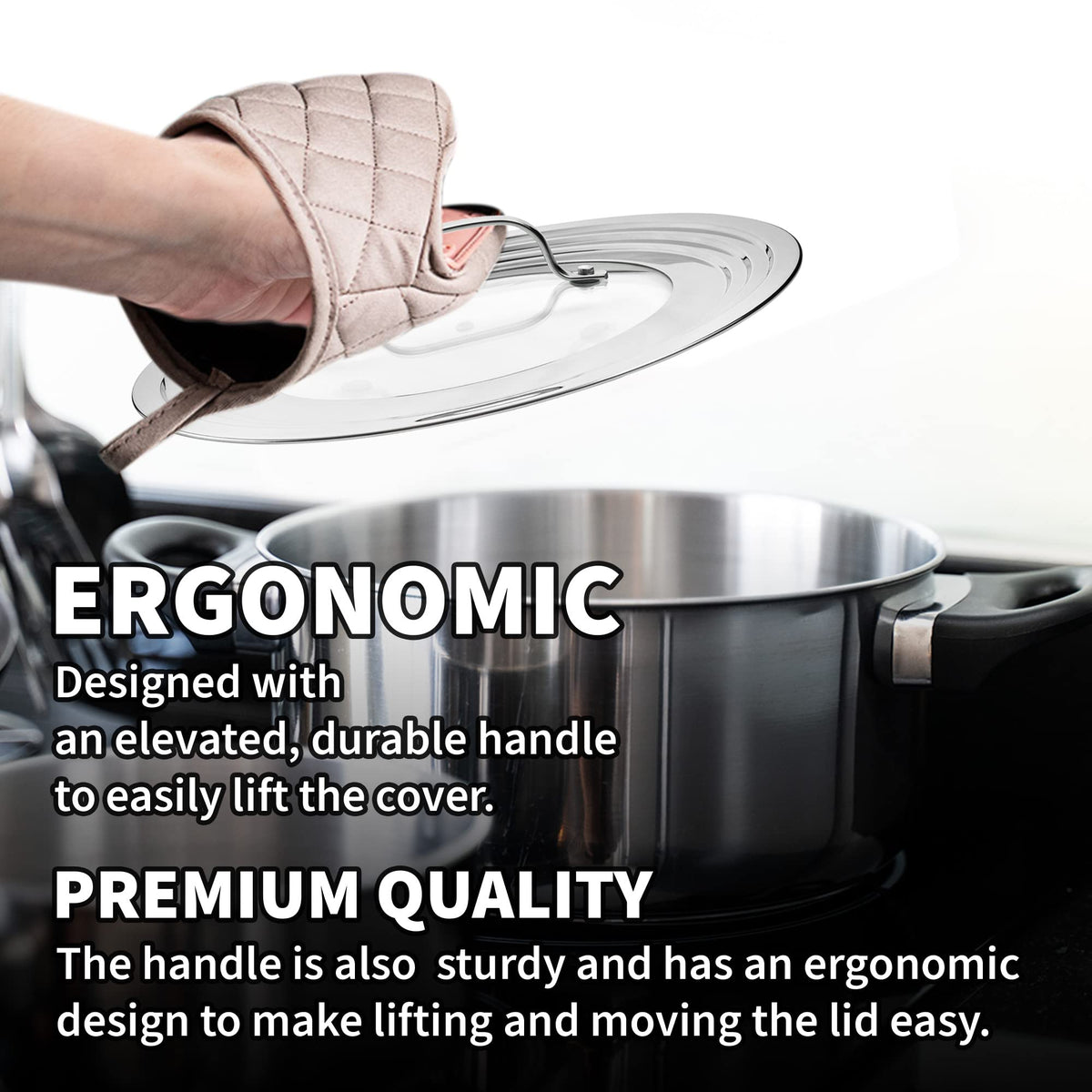 Tempered Glass Universal Lid with Steam Vent L251123
